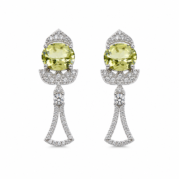 Lemon Quartz Radiance Earrings in 925 Sterling Silver