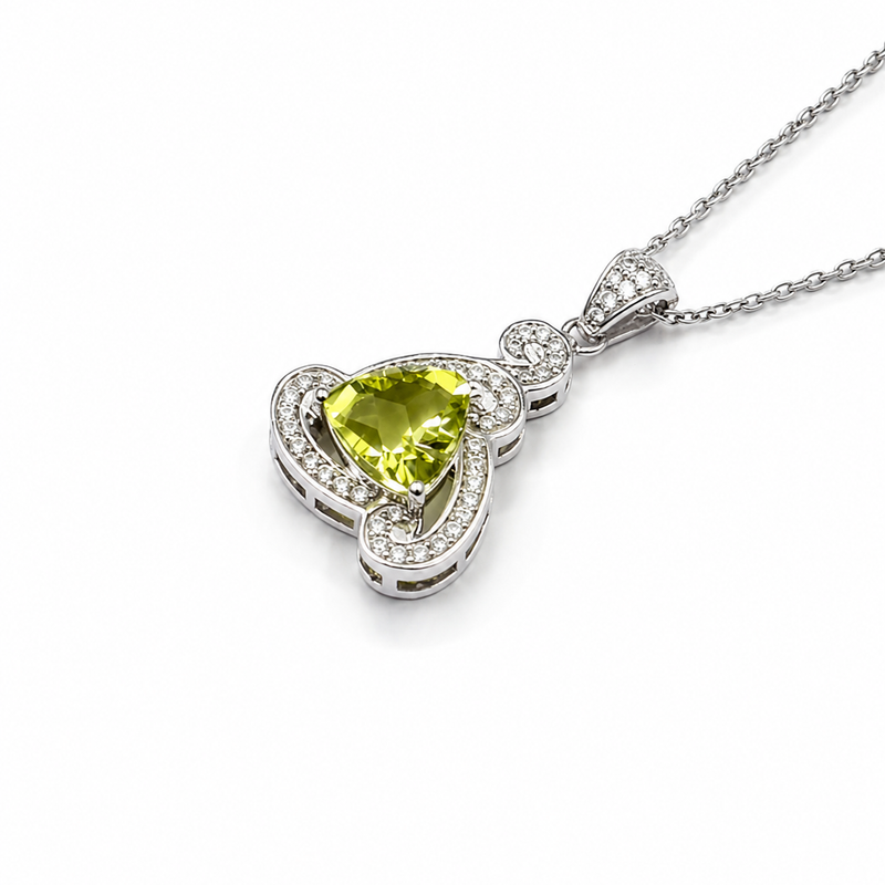 Lemon Quartz Glow Pendant in 925 Sterling Silver