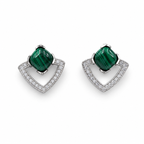 Malachite Elegance Earrings in 925 Sterling Silver