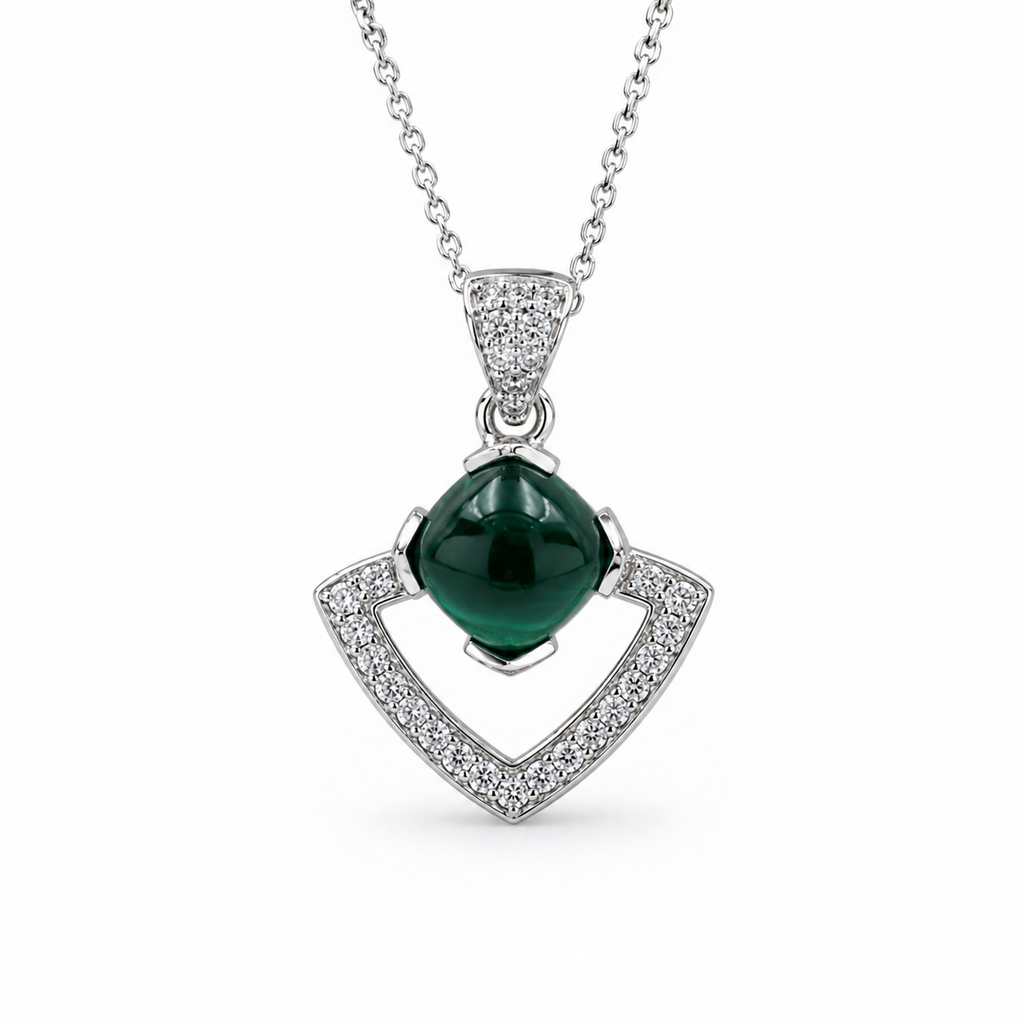 Malachite Aura Pendant in 925 Sterling Silver