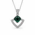 Malachite Aura Pendant in 925 Sterling Silver