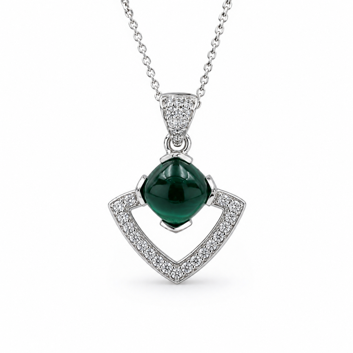 Malachite Aura Pendant in 925 Sterling Silver
