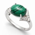 Malachite Essence Ring in 925 Sterling Silver