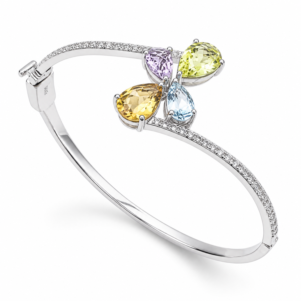 Multi-Gemstone Symphony Bracelet in 925 Sterling Silver