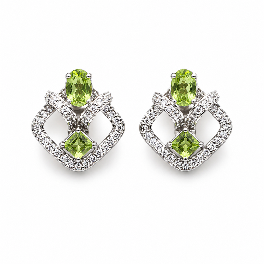 Peridot Elegance Earrings in 925 Sterling Silver