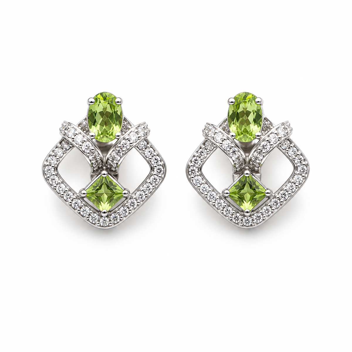 Peridot Elegance Earrings in 925 Sterling Silver