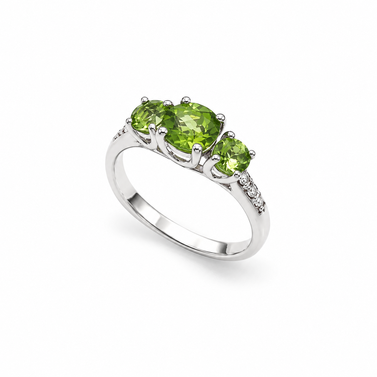 Peridot Harmony Ring in 925 Sterling Silver