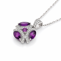 Pink Garnet Aura Pendant in 925 Sterling Silver