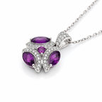 Pink Garnet Aura Pendant in 925 Sterling Silver