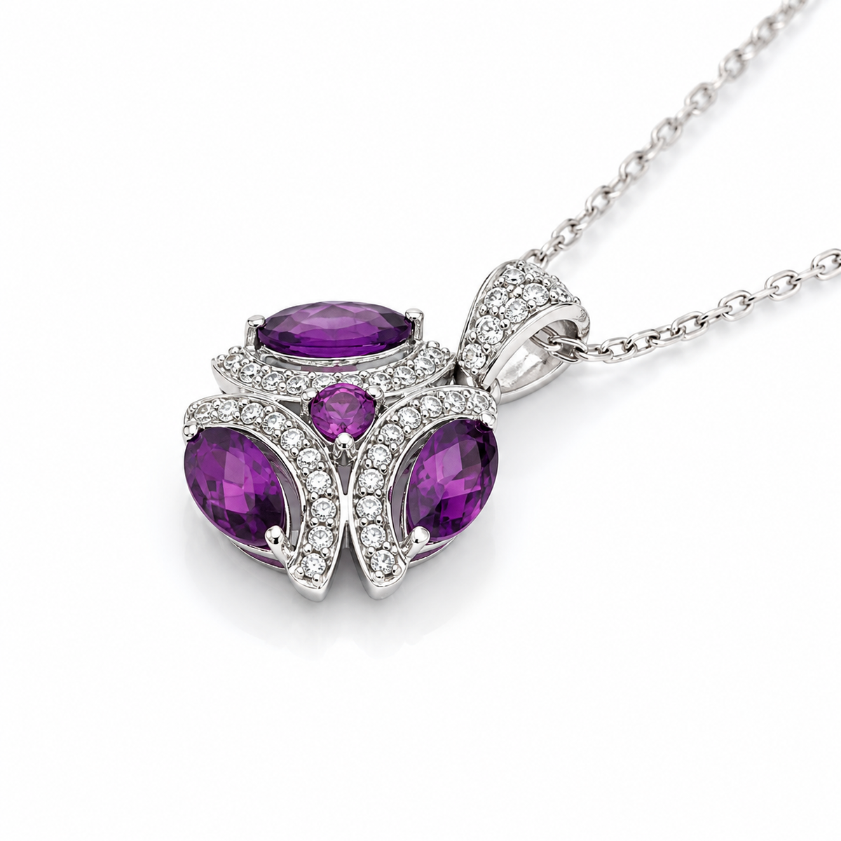 Pink Garnet Aura Pendant in 925 Sterling Silver