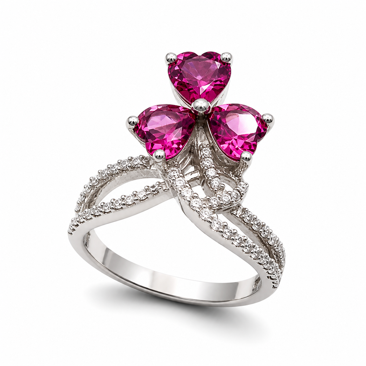 Pink Garnet Royale Ring in 925 Sterling Silver