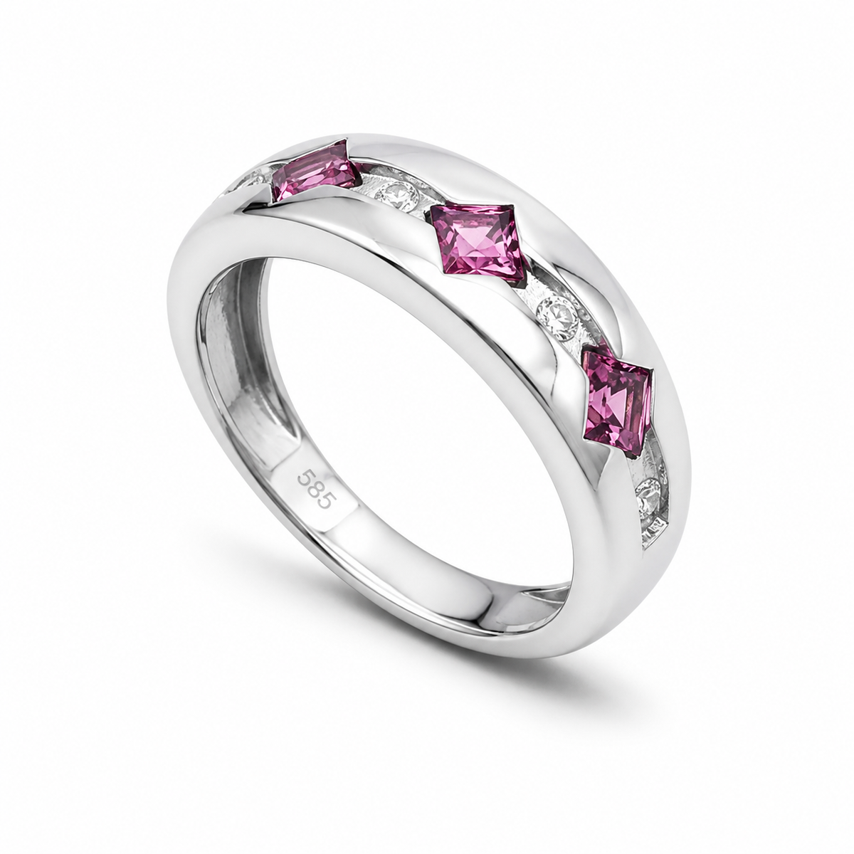 Pink Garnet Majesty Ring in 925 Sterling Silver