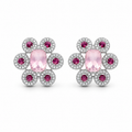 Pink Garnet & Rose Quartz Royale Earrings in 925 Sterling Silver