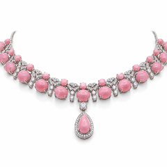 Pink Opal Royale Necklace in 925 Sterling Silver