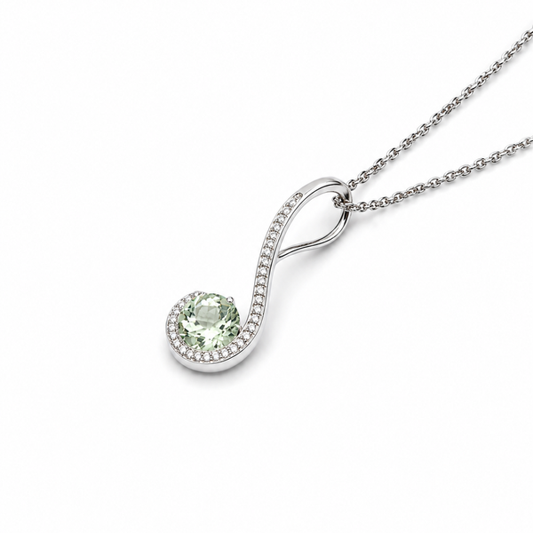 Prasiolite Radiance Pendant in 925 Sterling Silver