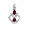Red Garnet Radiance Pendant in 925 Sterling Silver