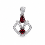 Red Garnet Radiance Pendant in 925 Sterling Silver