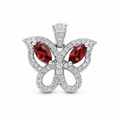 Red Garnet Aura Pendant in 925 Sterling Silver