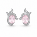Rose Quartz Elegance Earrings in 925 Sterling Silver