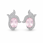 Rose Quartz Elegance Earrings in 925 Sterling Silver