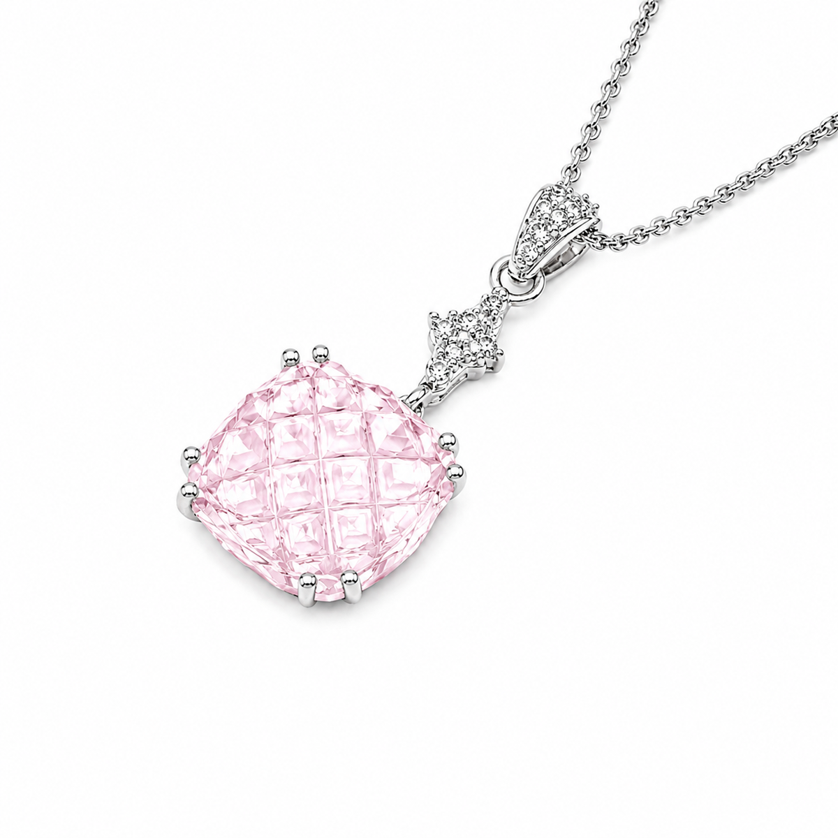 Rose Quartz Majesty Pendant in 925 Sterling Silver
