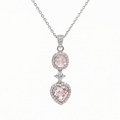 Rose Quartz Aura Pendant in 925 Sterling Silver