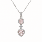 Rose Quartz Aura Pendant in 925 Sterling Silver