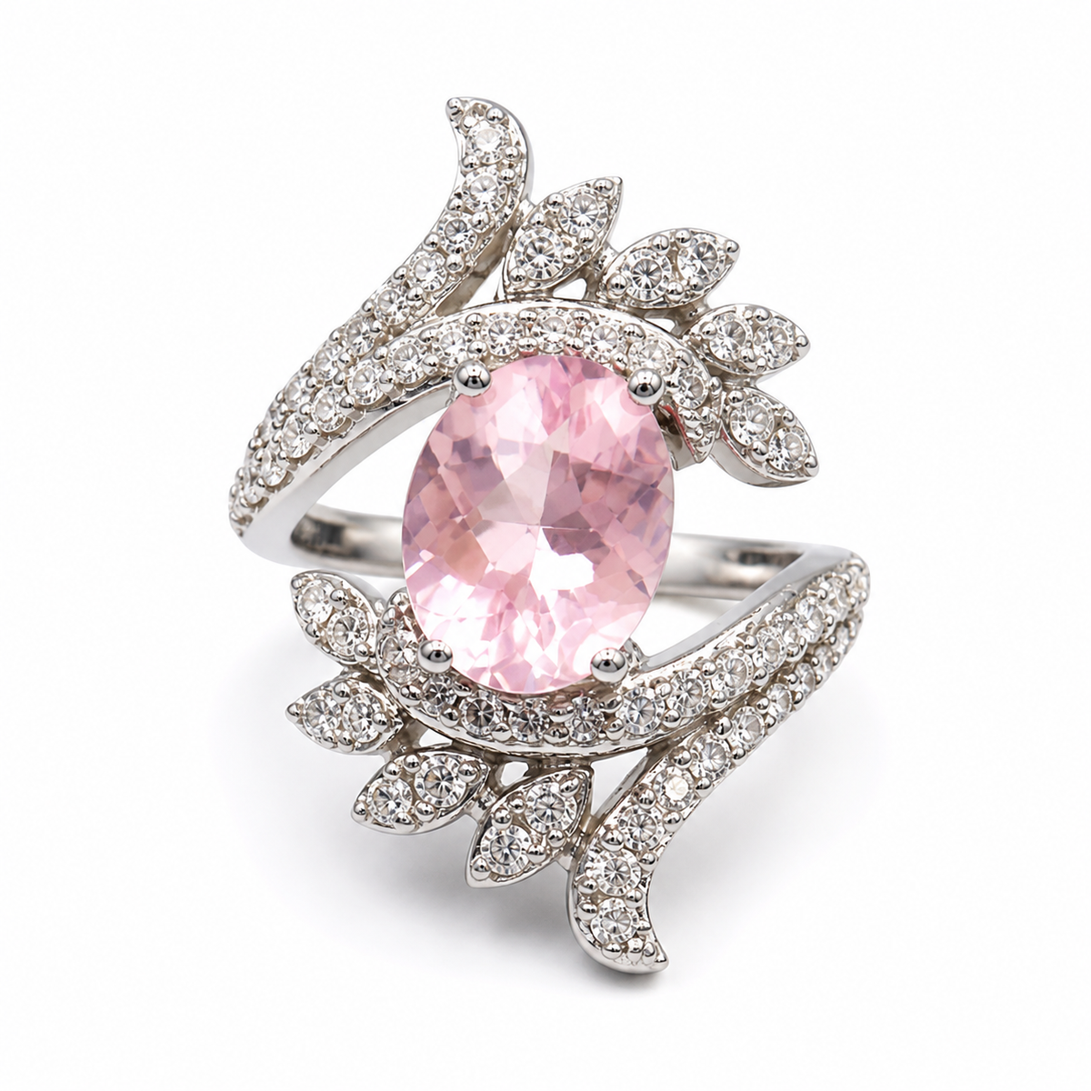 Rose Quartz Royale Ring in 925 Sterling Silver