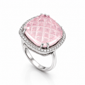 Rose Quartz Majesty Ring in 925 Sterling Silver