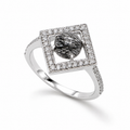 Rutilated Quartz Essence Ring in 925 Sterling Silver