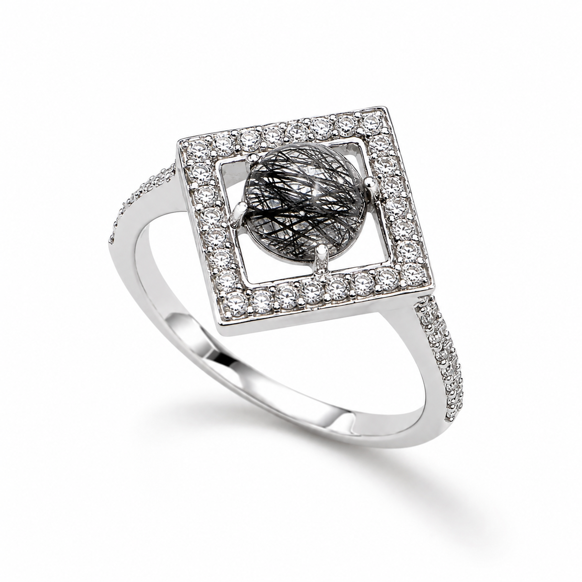 Rutilated Quartz Essence Ring in 925 Sterling Silver