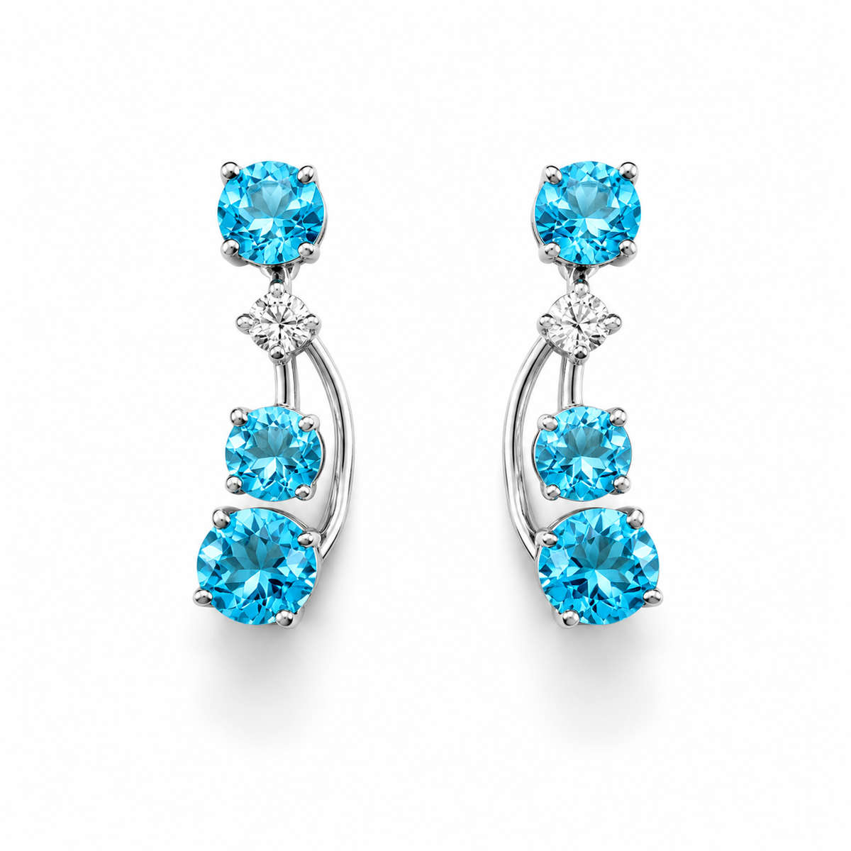 Sky Blue Topaz Elegance Earrings in 925 Sterling Silver