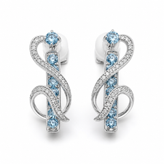 Sky Blue Topaz Majesty Earrings in 925 Sterling Silver