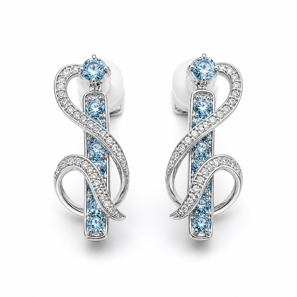 Sky Blue Topaz Majesty Earrings in 925 Sterling Silver