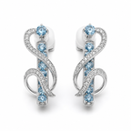Sky Blue Topaz Majesty Earrings in 925 Sterling Silver
