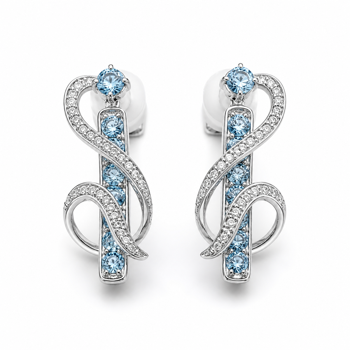 Sky Blue Topaz Majesty Earrings in 925 Sterling Silver
