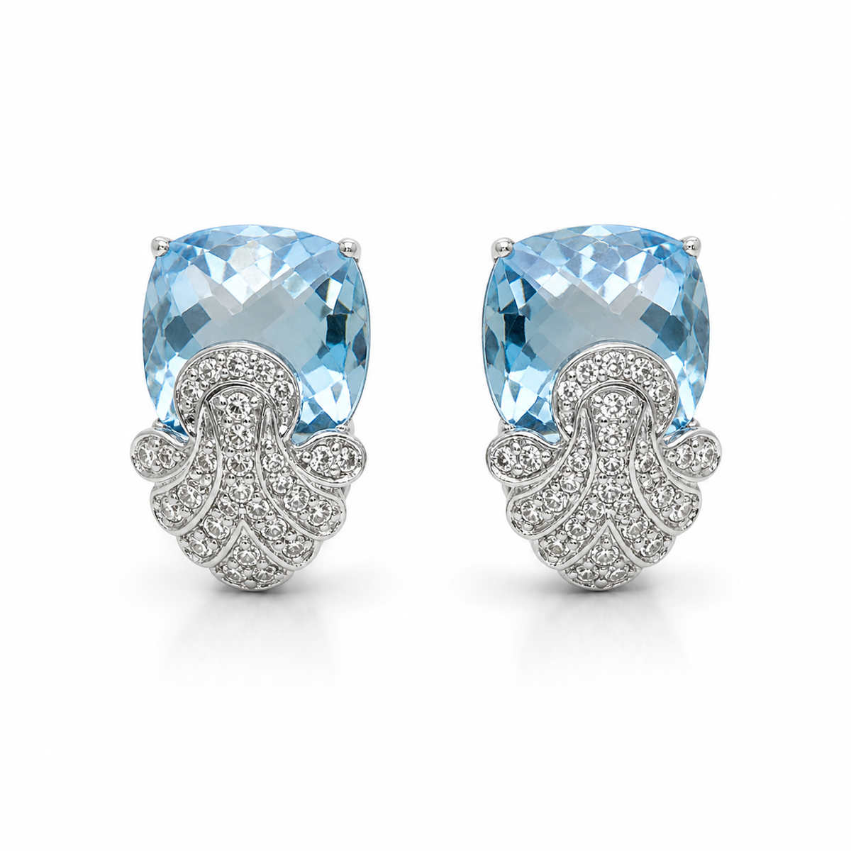 Sky Blue Topaz Royale Earrings in 925 Sterling Silver