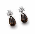 Smoky Quartz Essence Earrings in 925 Sterling Silver