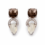 Smoky Quartz & Moonstone Harmony Earrings in 925 Sterling Silver